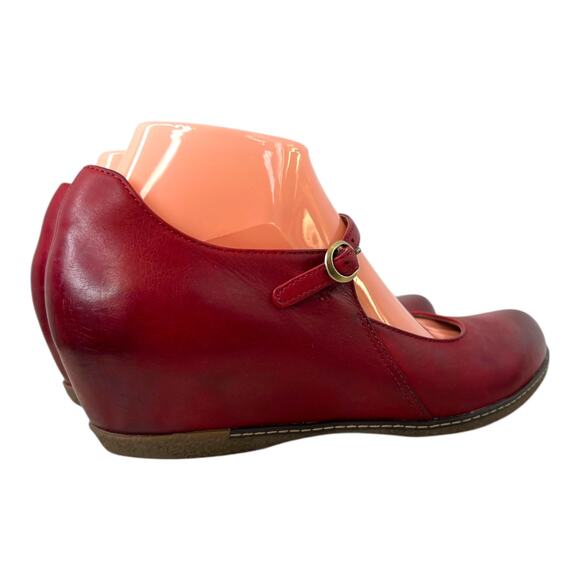 DANSKO Loralie Mary Jane Wedge in Red Burnished Nubuck Leather Women's 9.5 / 10 - Picture 8 of 14